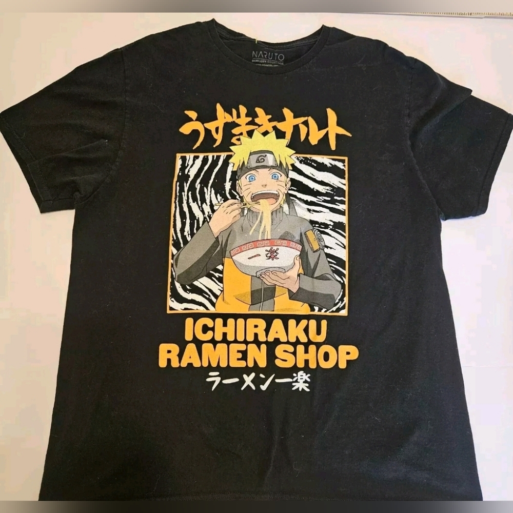 Mens Naruto Anime Ichiraku Ramen Shop Shirt XL Manga Ninja Skater Streetware BK